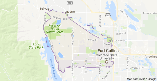 Map of Fort Collins CO Zip Code 80521