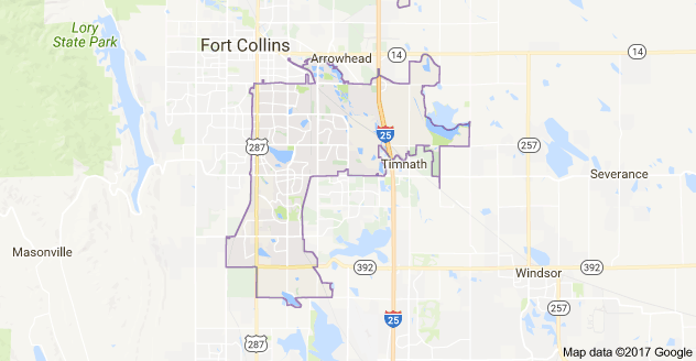 Map of Fort Collins CO Zip Code 80525